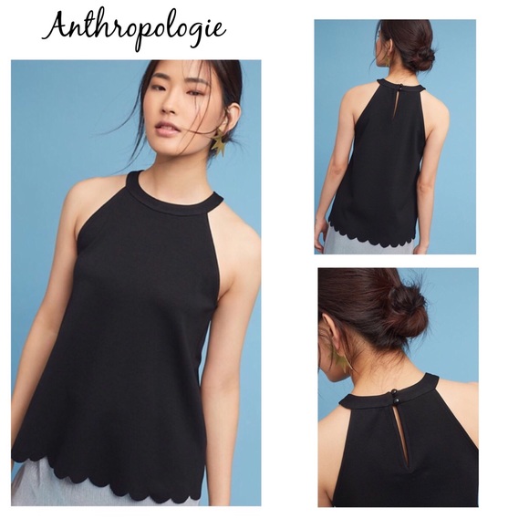 Anthropologie Tops - ANTHROPOLOGIE Eri + Ali Scalloped Halter Top XS